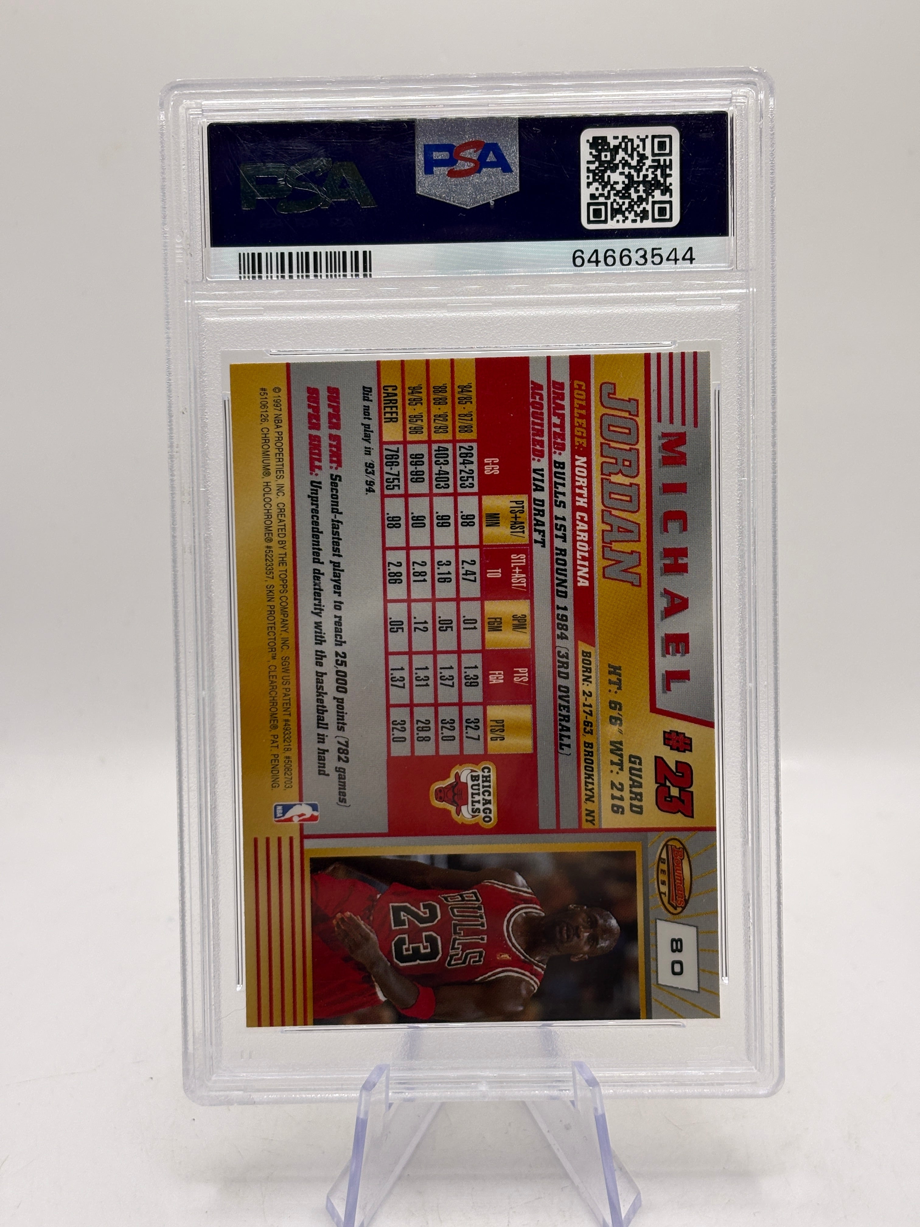 1996-97 Bowman's Best Michael Jordan #80 PSA 9 Mint Bulls HOF FRENLY BRICKS - Open 7 Days